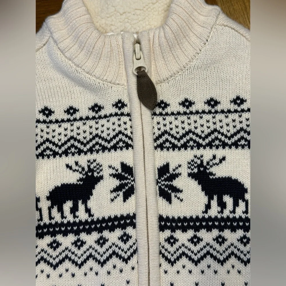 Gymboree Fairisle Cream Zip-Up Sweater